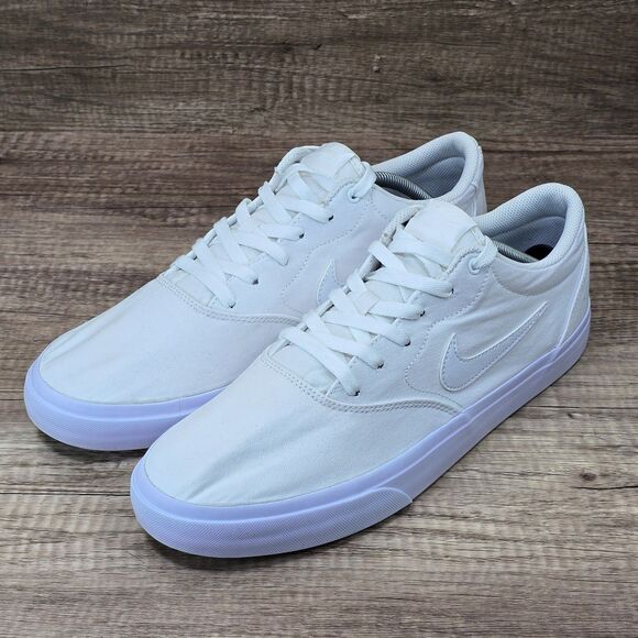 Nike SB Charge Canvas Men\'s Size 13 Triple White Sneakers (CD6279-100) main image 6